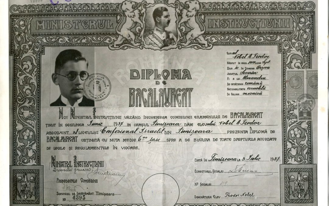 Diploma de Bacalaureat a lui Teodor Nobel